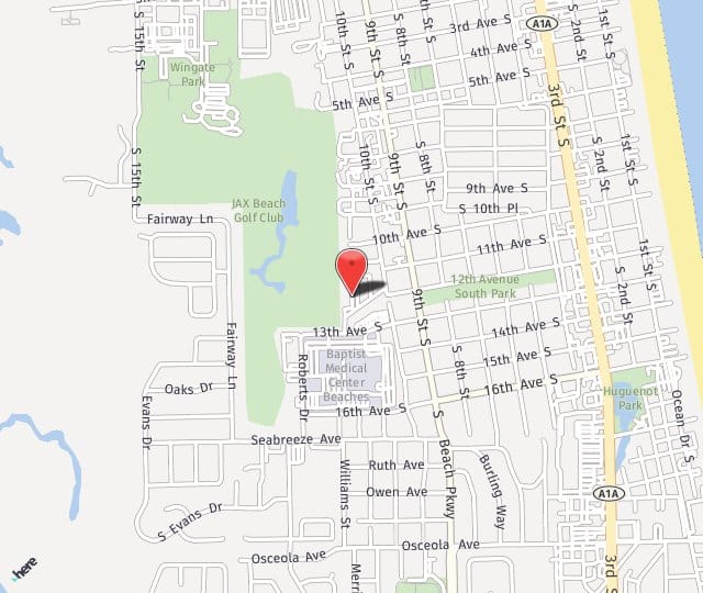 Location Map: 1361 13th Avenue South Jacksonville Beach, FL 32250